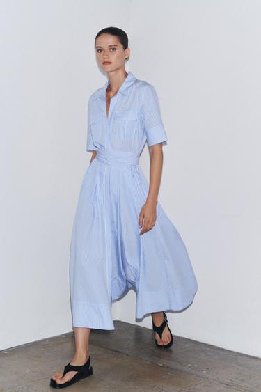 ZW COLLECTION POPLIN SHIRT DRESS - striped by Zara
