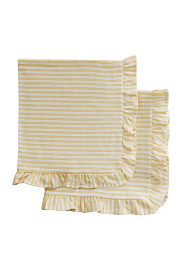PACK OF RUFFLED COTTON NAPKINS (PACK OF 2) - Yellow by Zara