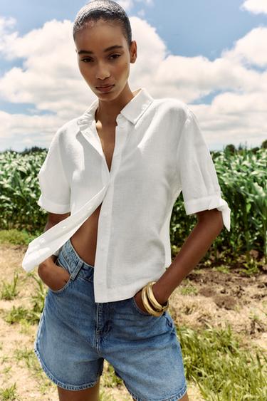 RAMIE TIE SHORT SLEEVE SHIRT - White by Zara