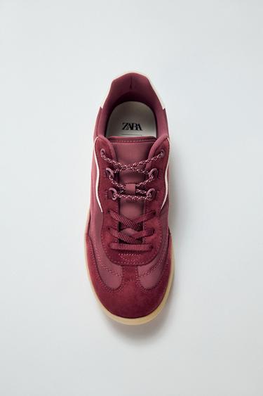 CONTRAST TRAINERS - Burgundy Red by Zara
