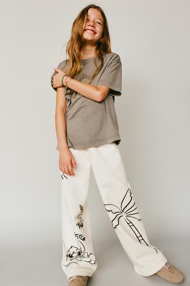 LILO & STITCH © DISNEY WIDE-LEG TROUSERS - Ecru by Zara