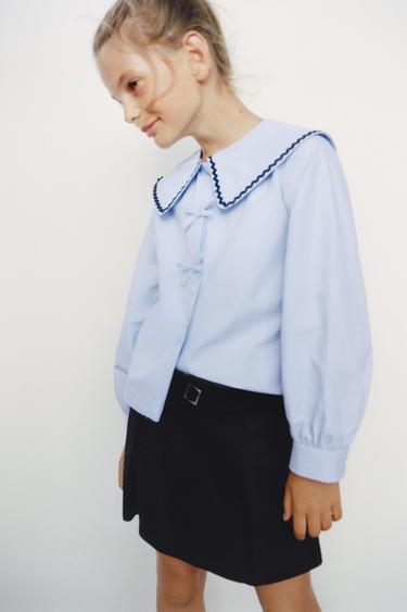 RICKRACK COLLAR SHIRT - Light blue by Zara