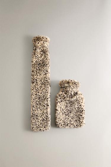 ANIMAL PRINT HOT WATER BOTTLE - Cream by Zara