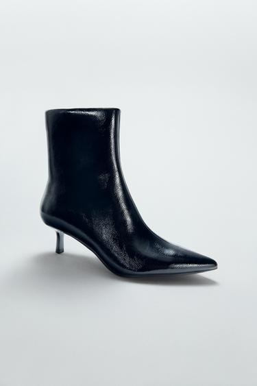 KITTEN HEEL ANKLE BOOTS - Black by Zara