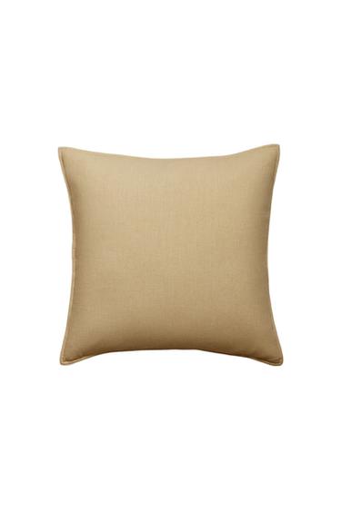 LINEN AND COTTON CUSHION COVER - Mustard by Zara