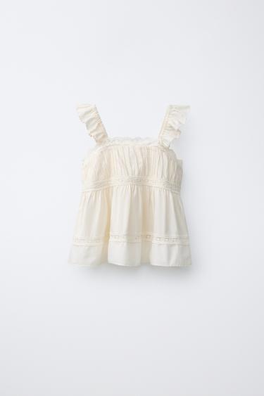 LACE BLOUSE - Ecru by Zara