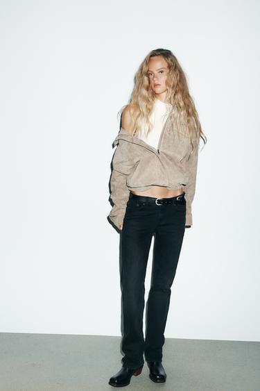 STRAIGHT JEANS TRF LOW-RISE - Black by Zara