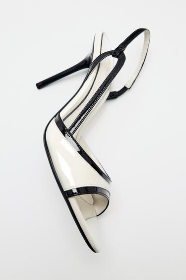 FAUX-PATENT FINISH HEELED SANDALS - Multicoloured by Zara