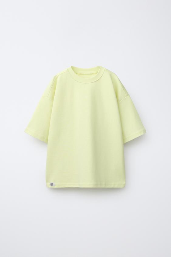 PLAIN INTERLOCK T-SHIRT - Yellow by Zara - Image 0