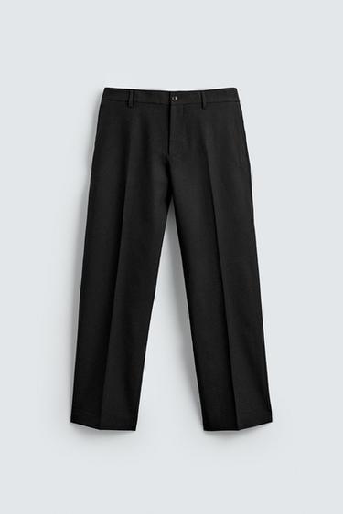 100% WOOL SUIT TROUSERS - Black by Zara