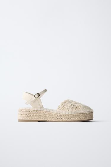 EMBROIDERED ESPADRILLES - Ecru White by Zara
