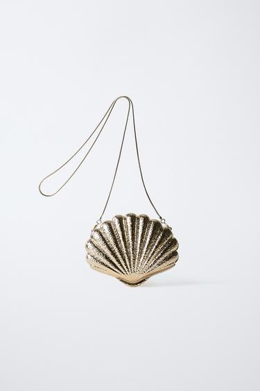 METALLIC SHELL CROSSBODY BAG - Golden by Zara - Image 0