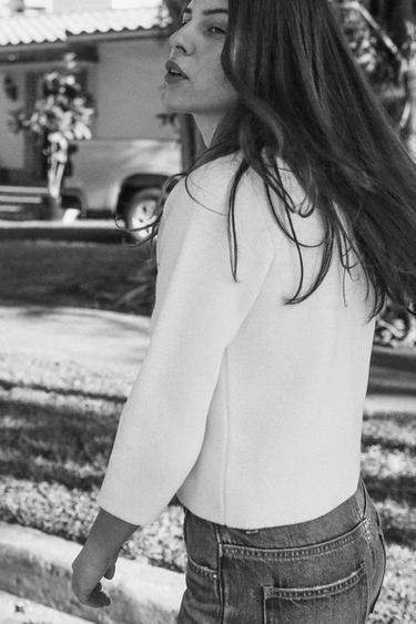 KNIT WRAP CARDIGAN - Ecru by Zara - Image 0