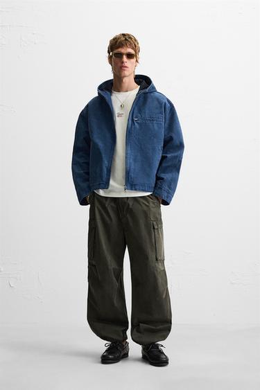 RELAXED FIT CRINKLED JACKET - Blue by Zara - Image 0