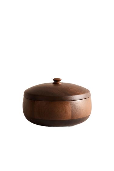 SMALL WOODEN BOX WITH LID - Brown by Zara