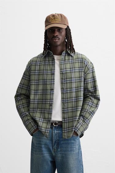 CHECK SHIRT - Green by Zara