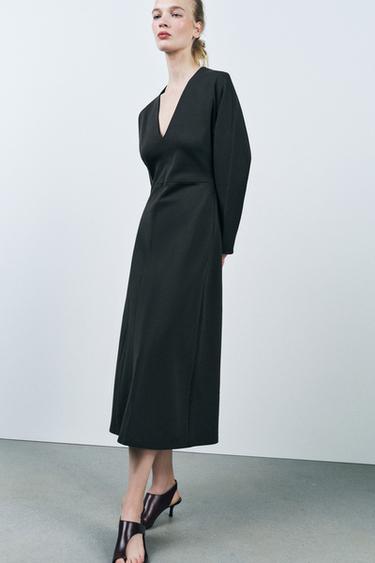 INTERLOCK MIDI DRESS - Charcoal by Zara - Image 0