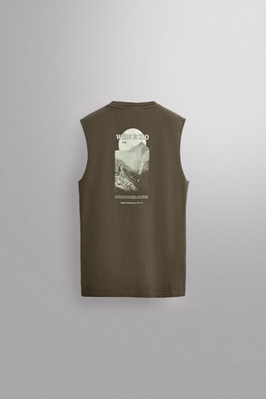 CONTRAST PRINT TANK TOP - washed green by Zara