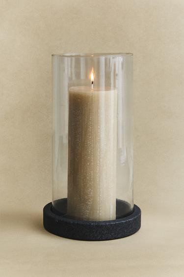 GLASS LANTERN VASE - Black by Zara