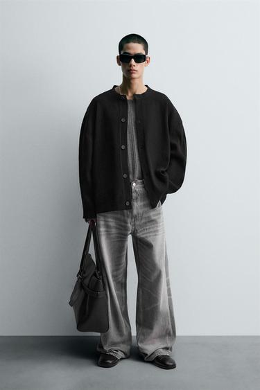 TEXTURED CARDIGAN - Black by Zara