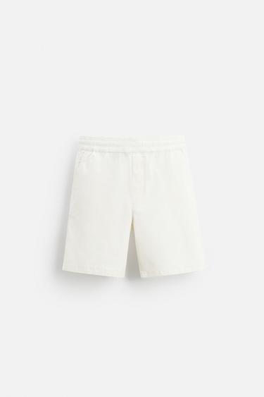 RELAXED FIT BERMUDA SHORTS - Stone by Zara