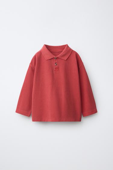 PLAIN PIQUÉ POLO SHIRT - Red by Zara