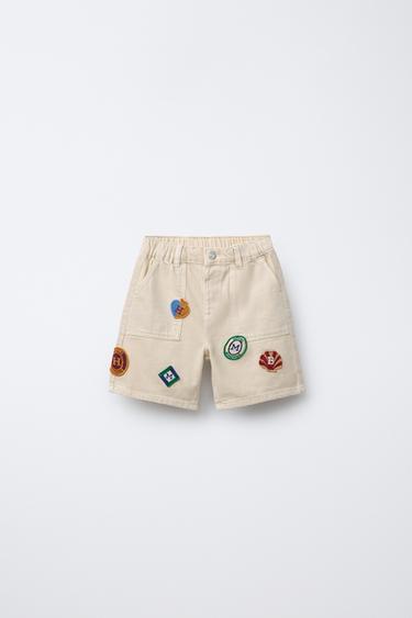 HÔTEL MAGIQUE © X ZARA PATCH BERMUDA SHORTS - Ecru by Zara - Image 0