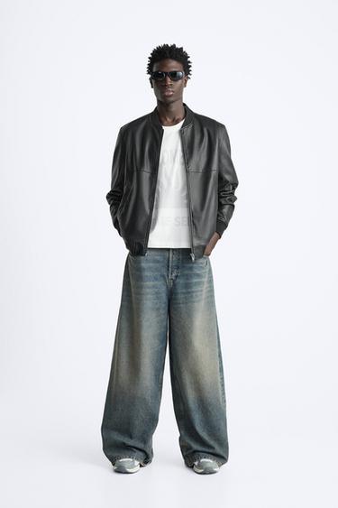 FAUX LEATHER BOMBER JACKET - Black by Zara - Image 0