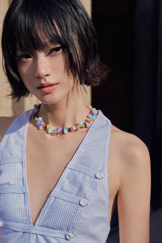 RESIN PIECE CORD NECKLACE - Multicoloured by Zara - Image 0