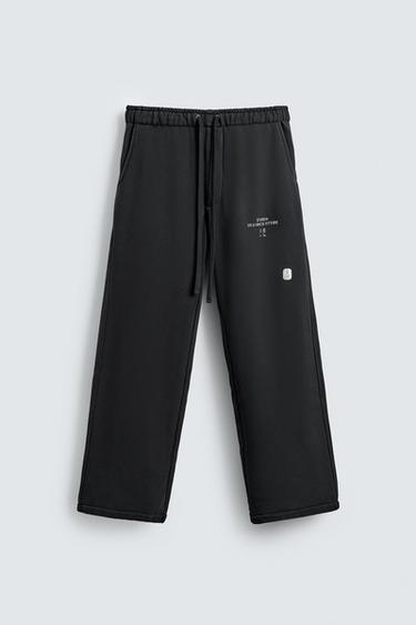 WIDE-LEG JOGGING TROUSERS X SR_A - Black by Zara