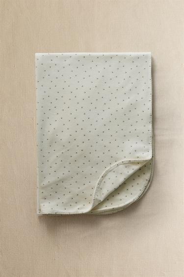 CHILDREN'S VELOUR CLOVER PRINT BLANKET - Ecru by Zara