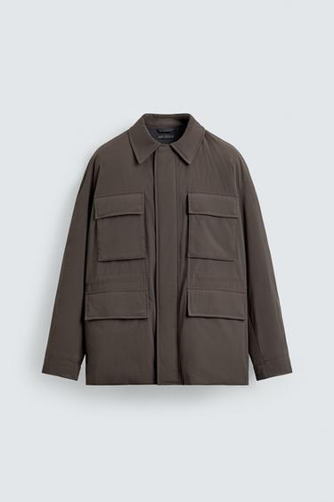 WATER-REPELLENT PADDED TECHNICAL 3/4 LENGTH COAT - Brown by Zara