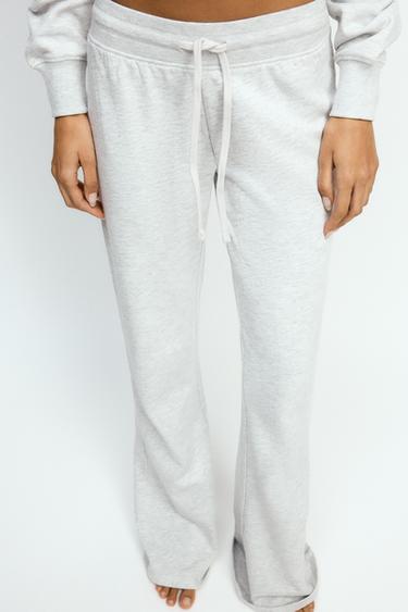 FLARE PLUSH TROUSERS - Grey marl by Zara