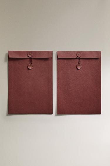 PAPER ENVELOPES (Pack of 2) - Burgundy by Zara