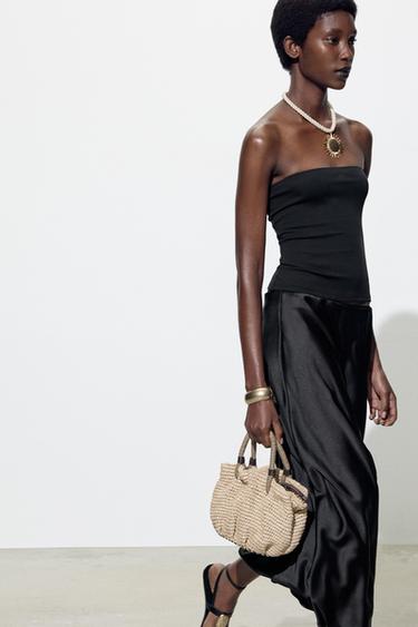 BRAIDED MINI BUCKET BAG - Light beige by Zara - Image 0