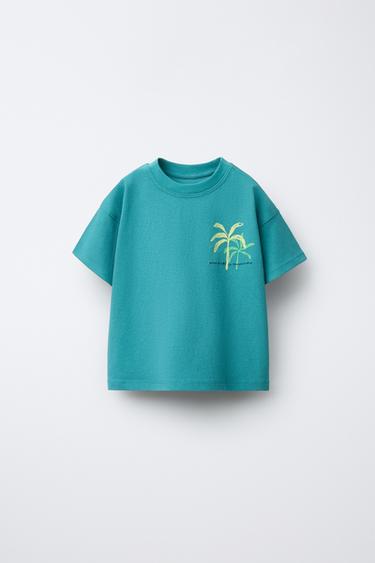 PRINTED T-SHIRT - Green by Zara