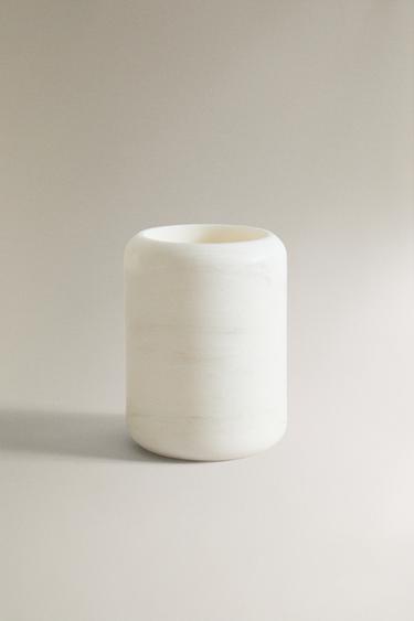WHITE MARBLE BATHROOM TUMBLER - white by Zara
