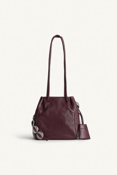 LTHR BCKT BG - Burgundy Red by Zara