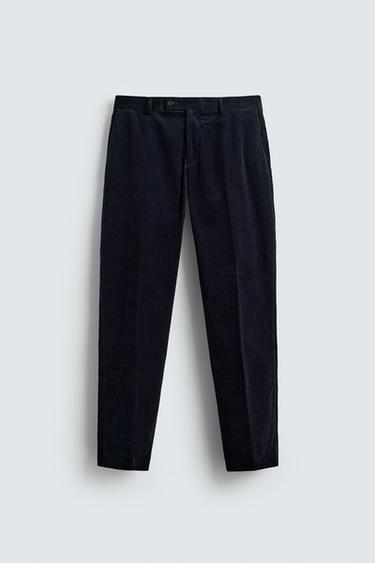 CORDUROY SUIT TROUSERS - Navy blue by Zara