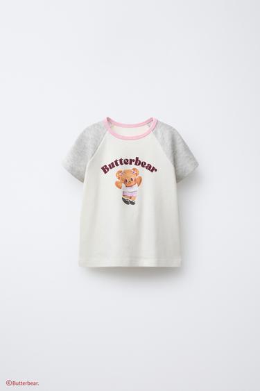 BUTTERBEAR © RAGLAN SLEEVE T-SHIRT - Oyster-white by Zara
