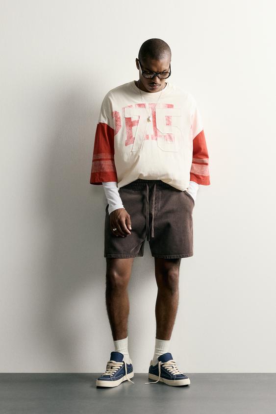 WASHED TRACK BERMUDA SHORTS - Brown by Zara - Image 0