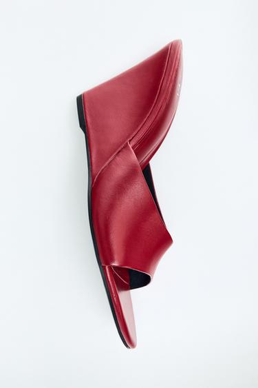 LEATHER WEDGES - Red by Zara