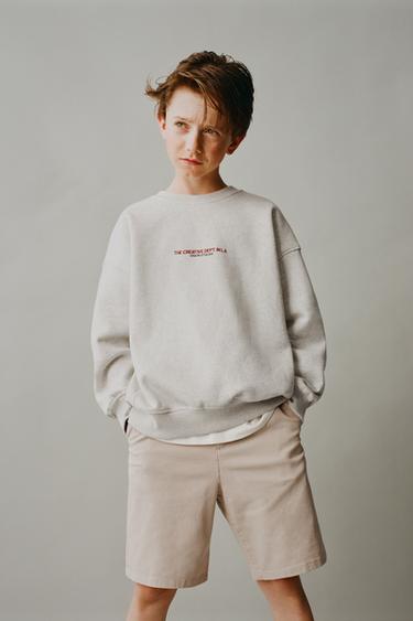 FLECKED SLOGAN SWEATSHIRT - Grey marl by Zara