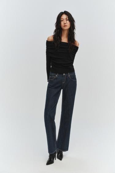 GATHERED BANDEAU T-SHIRT - Black by Zara