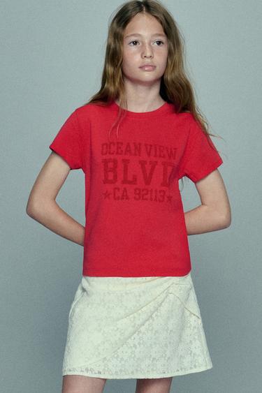 SLOGAN PRINT T-SHIRT - Raspberry by Zara