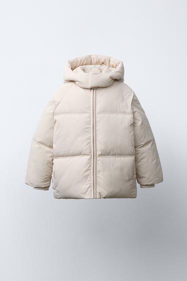 WATER REPELLENT HOODED PADDED JACKET - Ecru by Zara - Image 0
