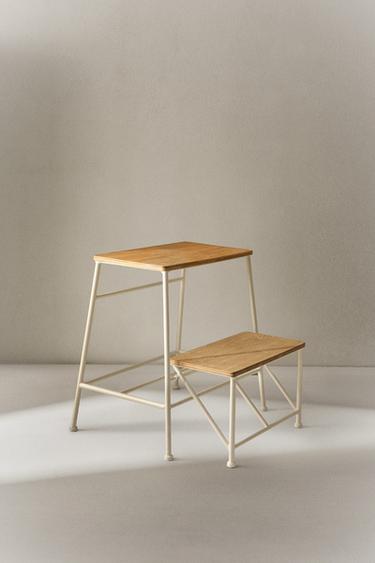 TWO-STEP WOODEN STEP | STOOL - Light beige by Zara