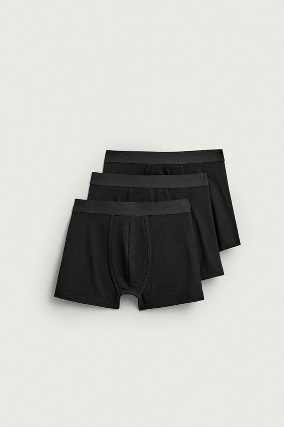BASIC 3-PACK BOXERS - Black by Zara - Image 0