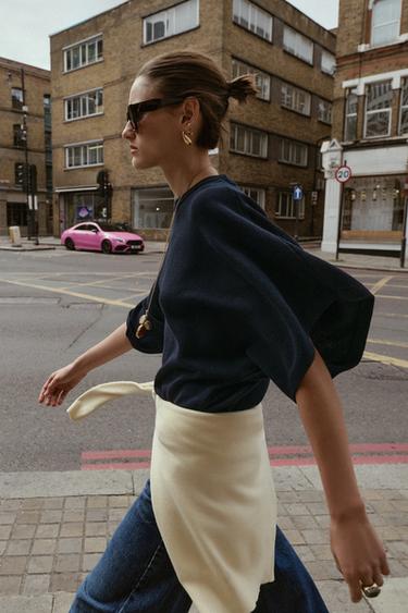 BASIC KNIT JUMPER - Navy blue by Zara