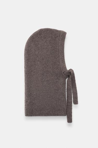 RIBBED KNIT HOOD - Taupe grey by Zara